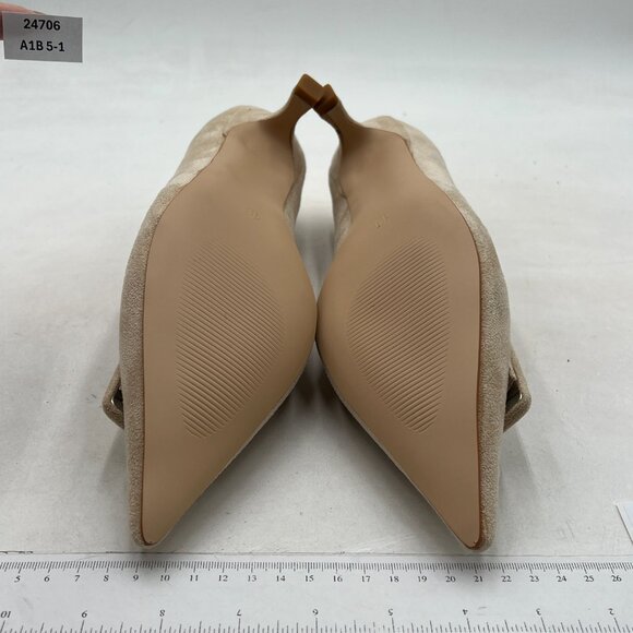 Wo Wagas Women's Nude Pointed Toe Pumps KItten Heels Wedding Party Dress Shoes - Picture 6 of 7